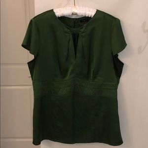 Green cap sleeve blouse.